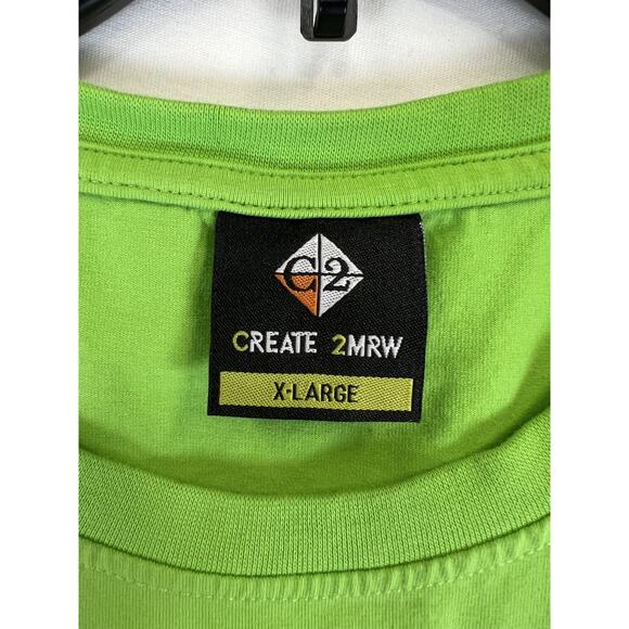 Create 2MRW Shirt Mens XL Green Always Hungry Graphic Tee Cotton Spandex Trendy - Picture 3 of 6